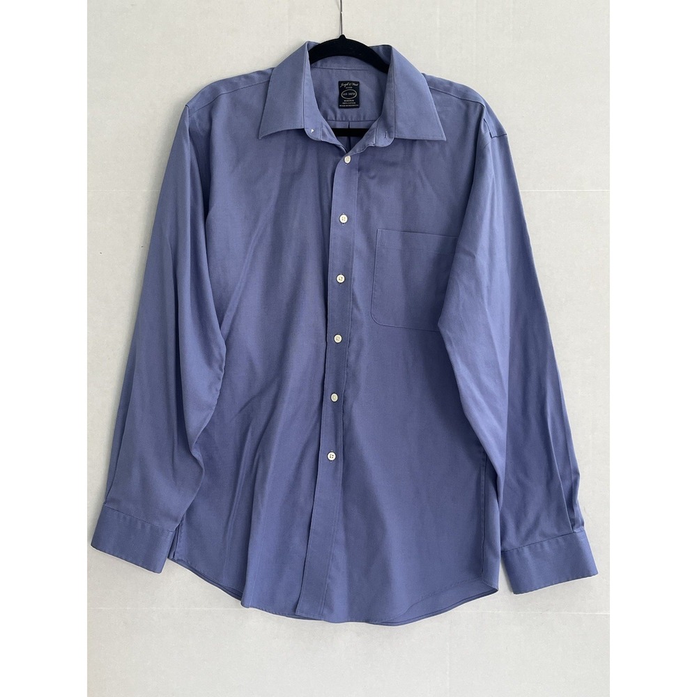 Joseph And Feiss Dress Shirt Mens 16  34/35 Blue Non-Iron Long Sleeve Button‎ XL